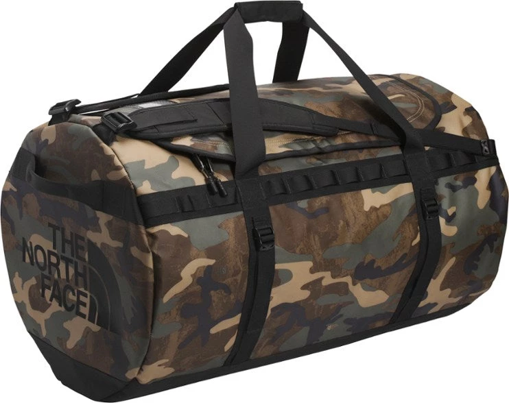 Women's Apparel The North Face Base Camp Duffel XL Kelp Tan TNF Camo Print/TNF Black OS 1 Women's Apparel The North Face Base Camp Duffel XL Kelp Tan TNF Camo Print/TNF Black OS