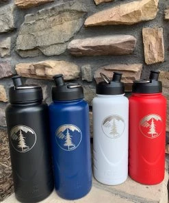 Evergreen Mountain Sports Hydration EMS Vacuum Insulated Stainless Steel Water Bottle 32oz | Sports Cap