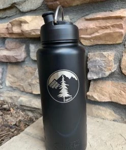 Evergreen Mountain Sports Hydration EMS Vacuum Insulated Stainless Steel Water Bottle 32oz | Sports Cap