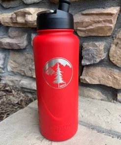Evergreen Mountain Sports Hydration EMS Vacuum Insulated Stainless Steel Water Bottle 32oz | Sports Cap