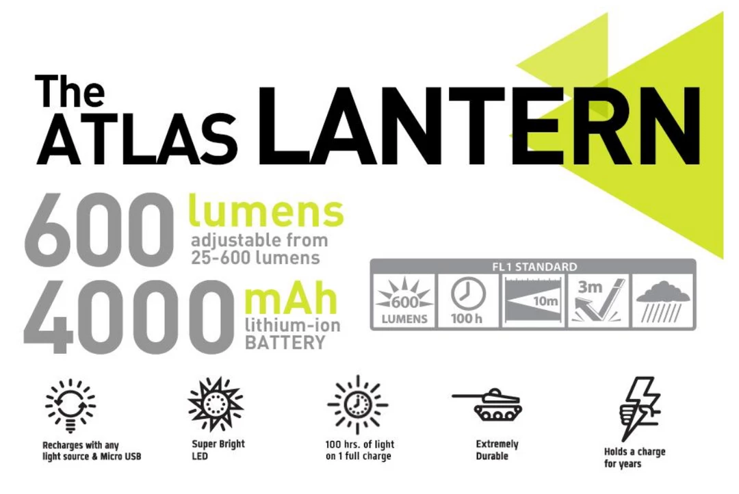 HybridLight Atlas 600 Camping Lantern/Charger - Black 3 HybridLight Atlas 600 Camping Lantern/Charger - Black